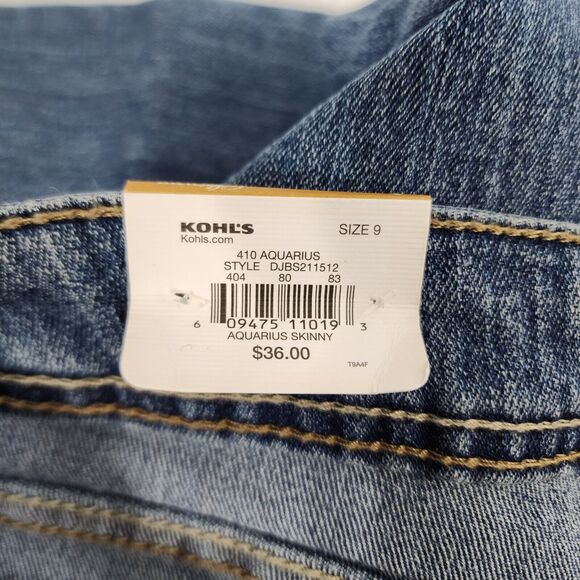 SO Junior's Womens Jeans Size 9 Blue Aquarius Skinny Leg Denim Low Rise Med Wash - Picture 7 of 9